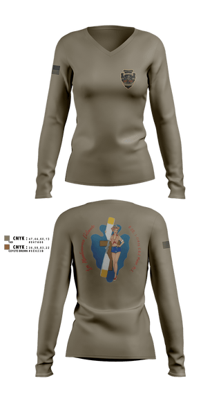 Womens Long Sleeve Vneck Shirt, B Co. 1/114th polo, Army, Teamtime, Team time, sublimation, custom sports apparel, team uniforms, spirit wear, spiritwear, sports uniforms, custom shirts, team store, custom team store, fundraiser sports, apparel fundraiser