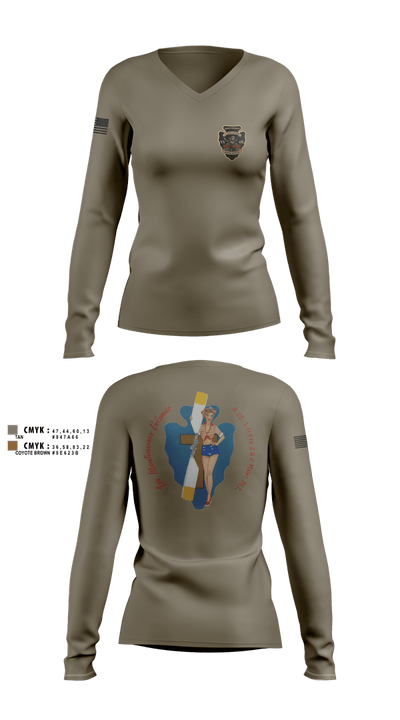 B Co. 1/114th S&S Women's Long Sleeve V-neck Shirt - 4