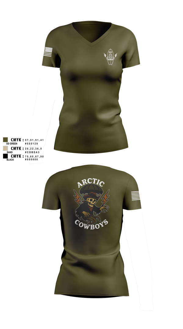 Womens Short Sleeve Vneck Shirt, 301, Army, Teamtime, Team time, sublimation, custom sports apparel, team uniforms, spirit wear, spiritwear, sports uniforms, custom shirts, team store, custom team store, fundraiser sports, apparel fundraiser