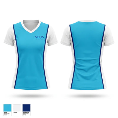 Aqua the Swim Team Women's Short Sleeve V-neck Shirt - 1