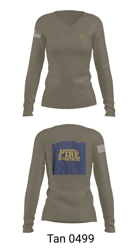 Womens Long Sleeve Vneck Shirt, Anmoore Fire Department, Fire Department, Teamtime, Team time, sublimation, custom sports apparel, team uniforms, spirit wear, spiritwear, sports uniforms, custom shirts, team store, custom team store, fundraiser sports, apparel fundraiser
