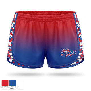 Womens Shorts, Ohio Starz, Softball, Teamtime, Team time, sublimation, custom sports apparel, team uniforms, spirit wear, spiritwear, sports uniforms, custom shirts, team store, custom team store, fundraiser sports, apparel fundraiser