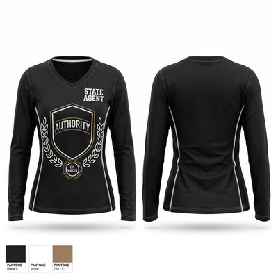 State agent Women's Long Sleeve V-neck Shirt - 1