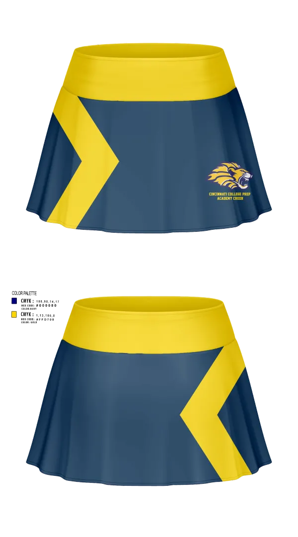 Skort, Cincinnati College Prep Academy Cheer, Cheer, Teamtime, Team time, sublimation, custom sports apparel, team uniforms, spirit wear, spiritwear, sports uniforms, custom shirts, team store, custom team store, fundraiser sports, apparel fundraiser