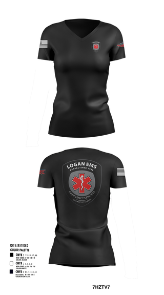 Womens Short Sleeve Vneck Shirt, Logan EMS, , Teamtime, Team time, sublimation, custom sports apparel, team uniforms, spirit wear, spiritwear, sports uniforms, custom shirts, team store, custom team store, fundraiser sports, apparel fundraiser