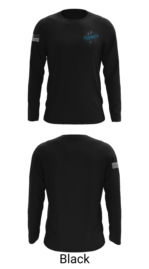 Long Sleeve Performance Shirt, CRASHOUTS, Baseball, Teamtime, Team time, sublimation, custom sports apparel, team uniforms, spirit wear, spiritwear, sports uniforms, custom shirts, team store, custom team store, fundraiser sports, apparel fundraiser