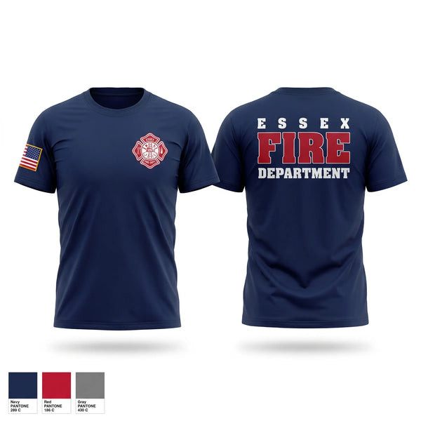 Old School Cotton Feel Shirt, Essex Fire Department, Fire Department, Teamtime, Team time, sublimation, custom sports apparel, team uniforms, spirit wear, spiritwear, sports uniforms, custom shirts, team store, custom team store, fundraiser sports, apparel fundraiser