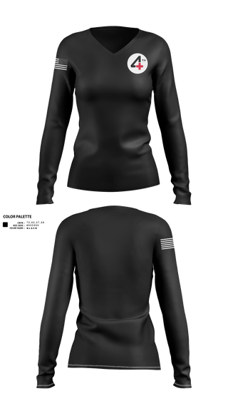 Womens Long Sleeve Vneck Shirt, Fourth street clinic, , Teamtime, Team time, sublimation, custom sports apparel, team uniforms, spirit wear, spiritwear, sports uniforms, custom shirts, team store, custom team store, fundraiser sports, apparel fundraiser