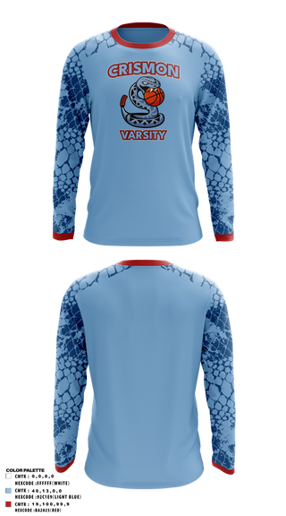 Long Sleeve Performance Shirt, Crismon Rattlers, Women's Basketball, Teamtime, Team time, sublimation, custom sports apparel, team uniforms, spirit wear, spiritwear, sports uniforms, custom shirts, team store, custom team store, fundraiser sports, apparel fundraiser