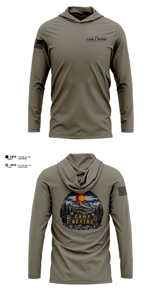 Long Sleeve hooded sunshirt, Camp Nevins, Baseball, Teamtime, Team time, sublimation, custom sports apparel, team uniforms, spirit wear, spiritwear, sports uniforms, custom shirts, team store, custom team store, fundraiser sports, apparel fundraiser