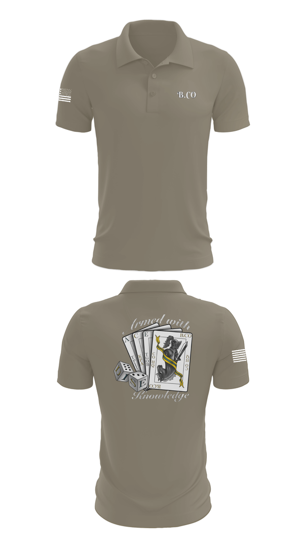 Short Sleeve Performance Polo, Bravo Company 532ND Military Battalion, , Teamtime, Team time, sublimation, custom sports apparel, team uniforms, spirit wear, spiritwear, sports uniforms, custom shirts, team store, custom team store, fundraiser sports, apparel fundraiser