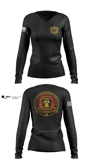 Womens Long Sleeve Vneck Shirt, 1 PA BN, Army, Teamtime, Team time, sublimation, custom sports apparel, team uniforms, spirit wear, spiritwear, sports uniforms, custom shirts, team store, custom team store, fundraiser sports, apparel fundraiser