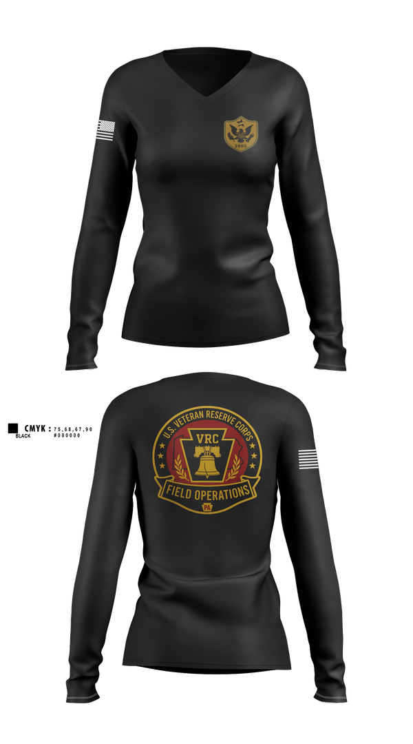 Womens Long Sleeve Vneck Shirt, 1 PA BN, Army, Teamtime, Team time, sublimation, custom sports apparel, team uniforms, spirit wear, spiritwear, sports uniforms, custom shirts, team store, custom team store, fundraiser sports, apparel fundraiser