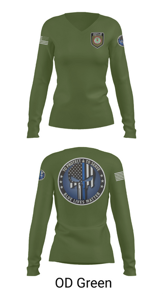 Womens Long Sleeve Vneck Shirt, Policía Municipal de Carolina, , Teamtime, Team time, sublimation, custom sports apparel, team uniforms, spirit wear, spiritwear, sports uniforms, custom shirts, team store, custom team store, fundraiser sports, apparel fundraiser