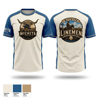 Soft Poly Tee Cotton Like Feel, Wichita Linemen, Baseball, Teamtime, Team time, sublimation, custom sports apparel, team uniforms, spirit wear, spiritwear, sports uniforms, custom shirts, team store, custom team store, fundraiser sports, apparel fundraiser