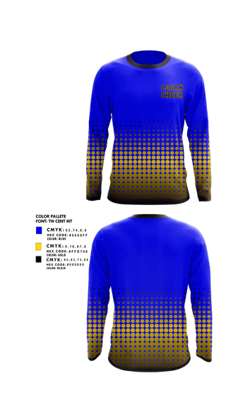 Long Sleeve Performance Shirt, Logan High School, Cheer, Teamtime, Team time, sublimation, custom sports apparel, team uniforms, spirit wear, spiritwear, sports uniforms, custom shirts, team store, custom team store, fundraiser sports, apparel fundraiser