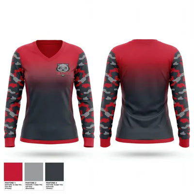 WOLFPACK 58070255 Women's Long Sleeve V-neck Shirt - 1