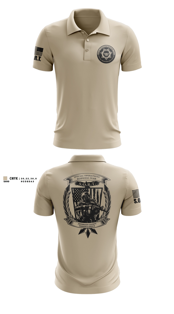 Short Sleeve Performance Polo, Jefferson County Sheriff's Office S.O.R.T., Police, Teamtime, Team time, sublimation, custom sports apparel, team uniforms, spirit wear, spiritwear, sports uniforms, custom shirts, team store, custom team store, fundraiser sports, apparel fundraiser