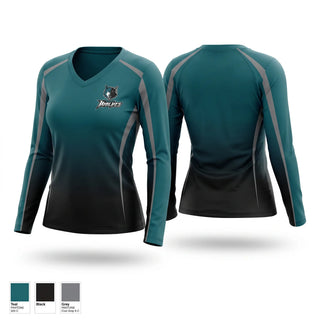Womens Long Sleeve Vneck Shirt, Westy, Wrestling, Teamtime, Team time, sublimation, custom sports apparel, team uniforms, spirit wear, spiritwear, sports uniforms, custom shirts, team store, custom team store, fundraiser sports, apparel fundraiser