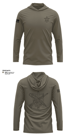 Long Sleeve Performance Shirt with hood, Emergency Response Team, Police, Teamtime, Team time, sublimation, custom sports apparel, team uniforms, spirit wear, spiritwear, sports uniforms, custom shirts, team store, custom team store, fundraiser sports, apparel fundraiser