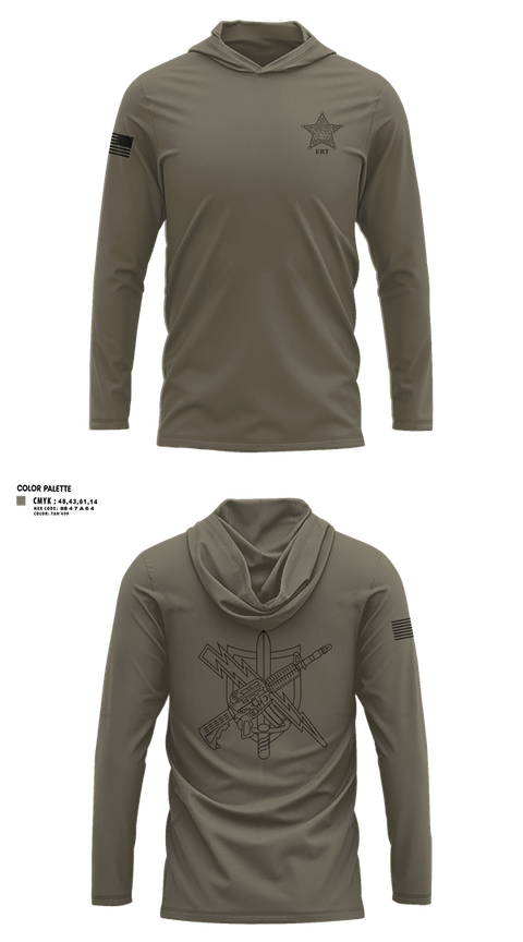Long Sleeve Performance Shirt with hood, Emergency Response Team, Police, Teamtime, Team time, sublimation, custom sports apparel, team uniforms, spirit wear, spiritwear, sports uniforms, custom shirts, team store, custom team store, fundraiser sports, apparel fundraiser