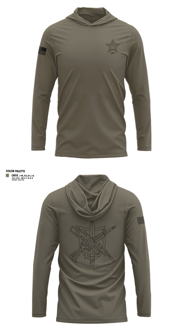 Long Sleeve Performance Shirt with hood, Emergency Response Team, Police, Teamtime, Team time, sublimation, custom sports apparel, team uniforms, spirit wear, spiritwear, sports uniforms, custom shirts, team store, custom team store, fundraiser sports, apparel fundraiser