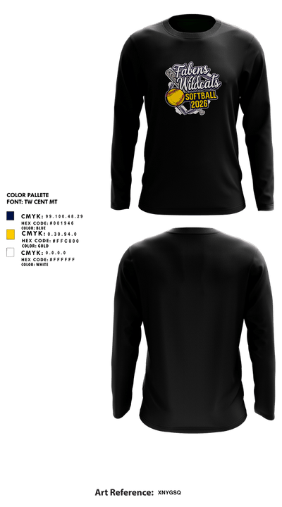 Fabens Wildcats Softball 84578924 Long Sleeve Performance Shirt 13