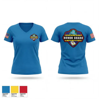 Womens Short Sleeve Vneck Shirt, Honor Guard, Women's Lacrosse, Teamtime, Team time, sublimation, custom sports apparel, team uniforms, spirit wear, spiritwear, sports uniforms, custom shirts, team store, custom team store, fundraiser sports, apparel fundraiser