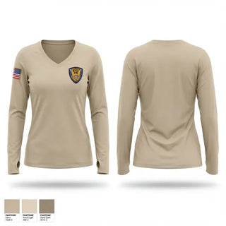 Womens Long Sleeve Vneck Shirt, Burkesville Police, Police, Teamtime, Team time, sublimation, custom sports apparel, team uniforms, spirit wear, spiritwear, sports uniforms, custom shirts, team store, custom team store, fundraiser sports, apparel fundraiser