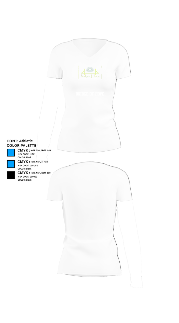 Womens Short Sleeve Vneck Shirt, Bridge of Hope, , Teamtime, Team time, sublimation, custom sports apparel, team uniforms, spirit wear, spiritwear, sports uniforms, custom shirts, team store, custom team store, fundraiser sports, apparel fundraiser