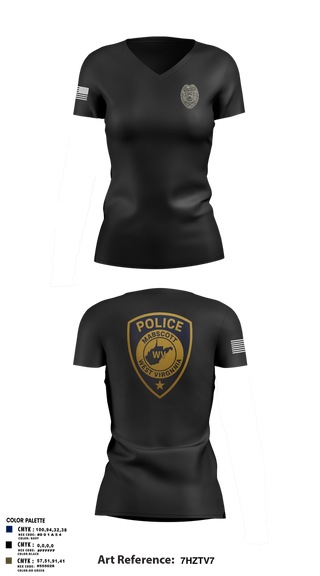 Womens Short Sleeve Vneck Shirt, Mabscott Police Department, Police, Teamtime, Team time, sublimation, custom sports apparel, team uniforms, spirit wear, spiritwear, sports uniforms, custom shirts, team store, custom team store, fundraiser sports, apparel fundraiser