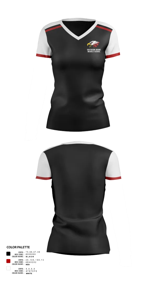 Womens Short Sleeve Vneck Shirt, Southern Boone Middle School Volleyball, Women's Volleyball, Teamtime, Team time, sublimation, custom sports apparel, team uniforms, spirit wear, spiritwear, sports uniforms, custom shirts, team store, custom team store, fundraiser sports, apparel fundraiser