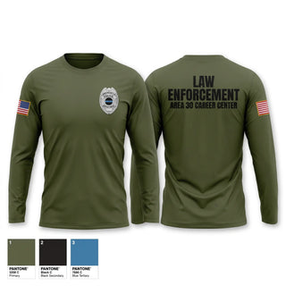 Long Sleeve Performance Shirt, AREA 30 CAREER CENTER LAW ENFORCEMENT, Police, Teamtime, Team time, sublimation, custom sports apparel, team uniforms, spirit wear, spiritwear, sports uniforms, custom shirts, team store, custom team store, fundraiser sports, apparel fundraiser