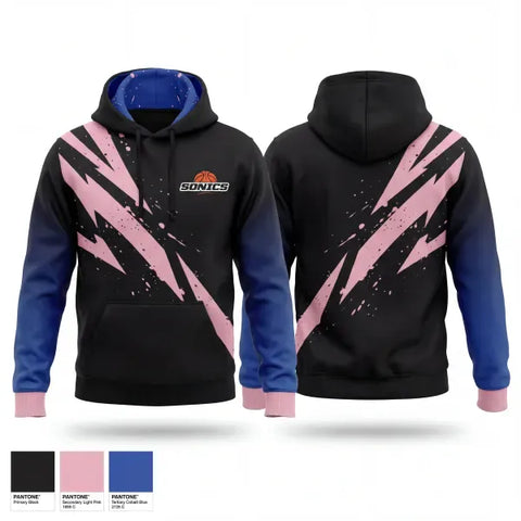 Hoodie, Sonics, Women's Basketball, Teamtime, Team time, sublimation, custom sports apparel, team uniforms, spirit wear, spiritwear, sports uniforms, custom shirts, team store, custom team store, fundraiser sports, apparel fundraiser
