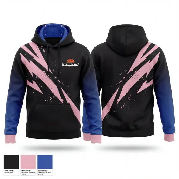 Hoodie, Sonics, Women's Basketball, Teamtime, Team time, sublimation, custom sports apparel, team uniforms, spirit wear, spiritwear, sports uniforms, custom shirts, team store, custom team store, fundraiser sports, apparel fundraiser