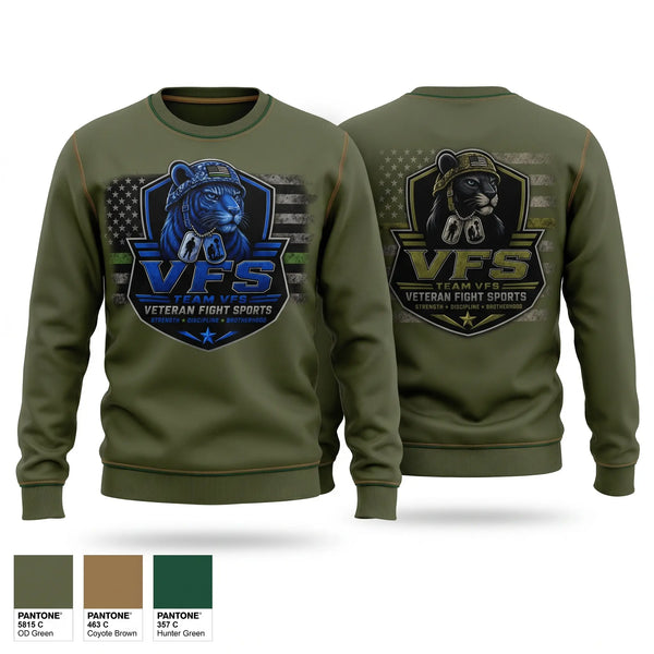 Crew Neck Sweatshirt, Veteran Fight Sports, , Teamtime, Team time, sublimation, custom sports apparel, team uniforms, spirit wear, spiritwear, sports uniforms, custom shirts, team store, custom team store, fundraiser sports, apparel fundraiser