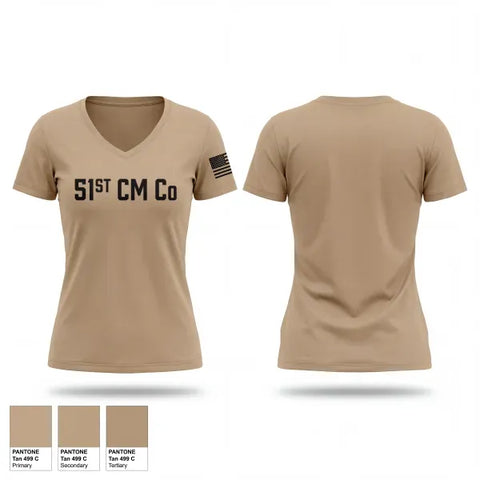 Womens Short Sleeve Vneck Shirt, 51ST CM Co, Army, Teamtime, Team time, sublimation, custom sports apparel, team uniforms, spirit wear, spiritwear, sports uniforms, custom shirts, team store, custom team store, fundraiser sports, apparel fundraiser