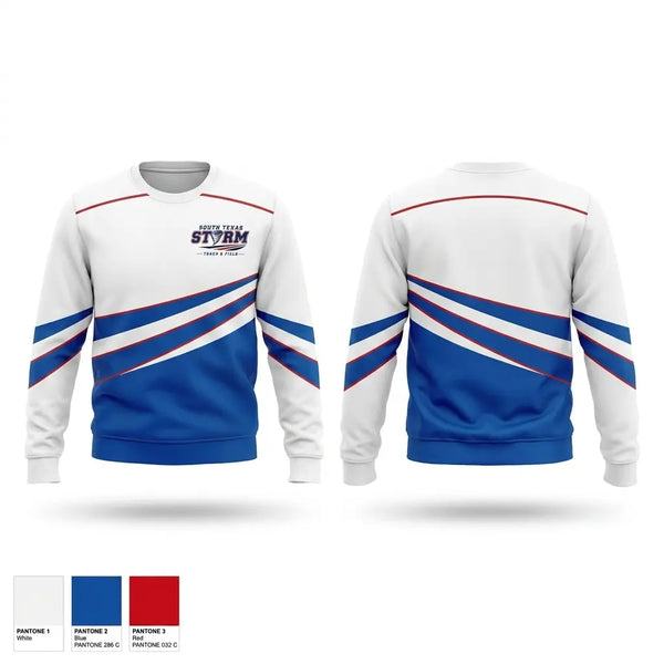 Crew Neck Sweatshirt, SOUTH TEXAS STORM, Track & Field, Teamtime, Team time, sublimation, custom sports apparel, team uniforms, spirit wear, spiritwear, sports uniforms, custom shirts, team store, custom team store, fundraiser sports, apparel fundraiser