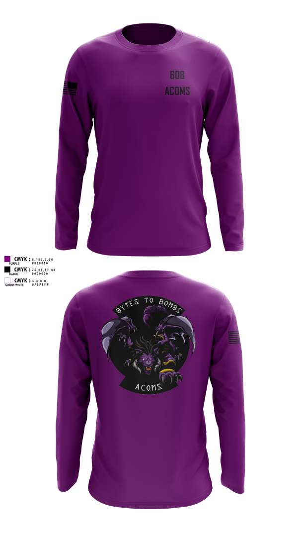 Long Sleeve Performance Shirt, 608 ACOMS, Air Force, Teamtime, Team time, sublimation, custom sports apparel, team uniforms, spirit wear, spiritwear, sports uniforms, custom shirts, team store, custom team store, fundraiser sports, apparel fundraiser