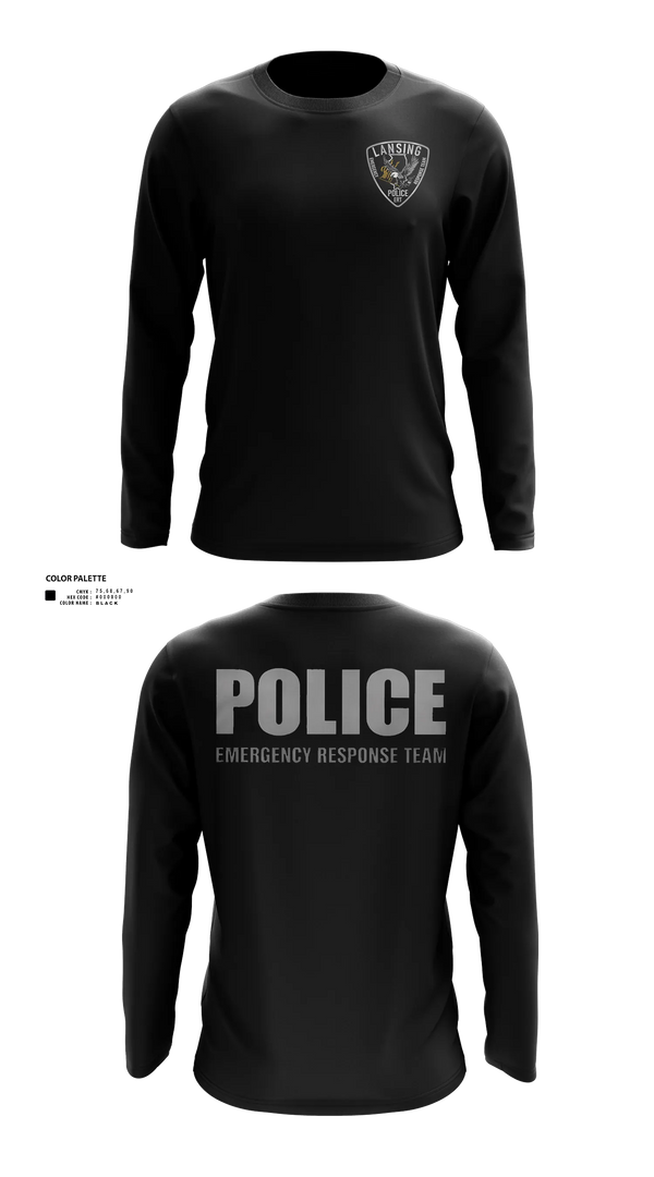 Long Sleeve Performance Shirt, Lansing Emergency Response Team, Police, Teamtime, Team time, sublimation, custom sports apparel, team uniforms, spirit wear, spiritwear, sports uniforms, custom shirts, team store, custom team store, fundraiser sports, apparel fundraiser