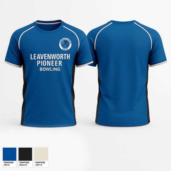Short Sleeve Performance Shirt, Leavenworth Pioneer Bowling, Bowling, Teamtime, Team time, sublimation, custom sports apparel, team uniforms, spirit wear, spiritwear, sports uniforms, custom shirts, team store, custom team store, fundraiser sports, apparel fundraiser