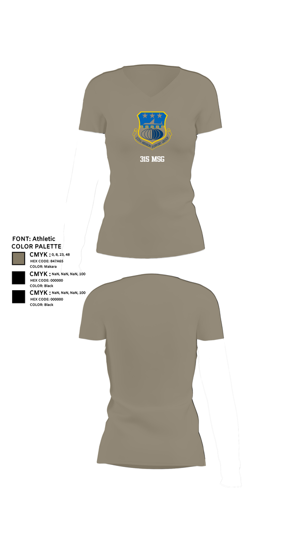 Womens Short Sleeve Vneck Shirt, 315 MSG, , Teamtime, Team time, sublimation, custom sports apparel, team uniforms, spirit wear, spiritwear, sports uniforms, custom shirts, team store, custom team store, fundraiser sports, apparel fundraiser