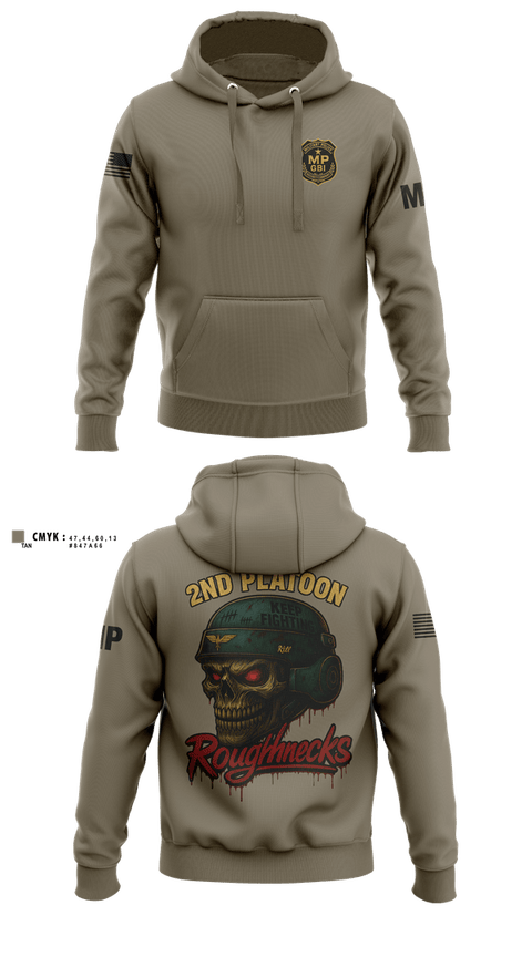 Hoodie, 2nd Platoon roughnecks 49th, Army, Teamtime, Team time, sublimation, custom sports apparel, team uniforms, spirit wear, spiritwear, sports uniforms, custom shirts, team store, custom team store, fundraiser sports, apparel fundraiser