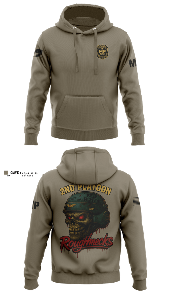 Hoodie, 2nd Platoon roughnecks 49th, Army, Teamtime, Team time, sublimation, custom sports apparel, team uniforms, spirit wear, spiritwear, sports uniforms, custom shirts, team store, custom team store, fundraiser sports, apparel fundraiser