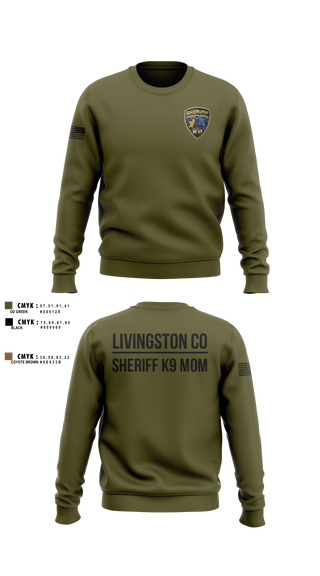 Crew Neck Sweatshirt, Livingston Co Sheriff K9, Police, Teamtime, Team time, sublimation, custom sports apparel, team uniforms, spirit wear, spiritwear, sports uniforms, custom shirts, team store, custom team store, fundraiser sports, apparel fundraiser