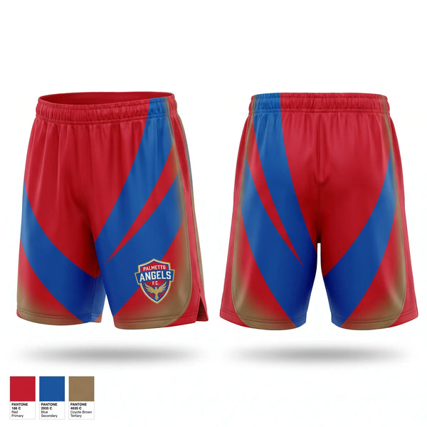 Mens Soccer Shorts, Palmetto angels fc, Men's Soccer, Teamtime, Team time, sublimation, custom sports apparel, team uniforms, spirit wear, spiritwear, sports uniforms, custom shirts, team store, custom team store, fundraiser sports, apparel fundraiser