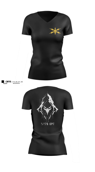 Womens Short Sleeve Vneck Shirt, 175 CPT, National Guard, Teamtime, Team time, sublimation, custom sports apparel, team uniforms, spirit wear, spiritwear, sports uniforms, custom shirts, team store, custom team store, fundraiser sports, apparel fundraiser