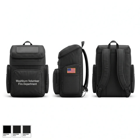 Gear Bag, Washburn Volunteer Fire Department, Fire Department, Teamtime, Team time, sublimation, custom sports apparel, team uniforms, spirit wear, spiritwear, sports uniforms, custom shirts, team store, custom team store, fundraiser sports, apparel fundraiser