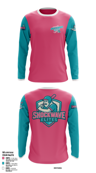 Long Sleeve Performance Shirt, Shockwave Elites, Baseball, Teamtime, Team time, sublimation, custom sports apparel, team uniforms, spirit wear, spiritwear, sports uniforms, custom shirts, team store, custom team store, fundraiser sports, apparel fundraiser