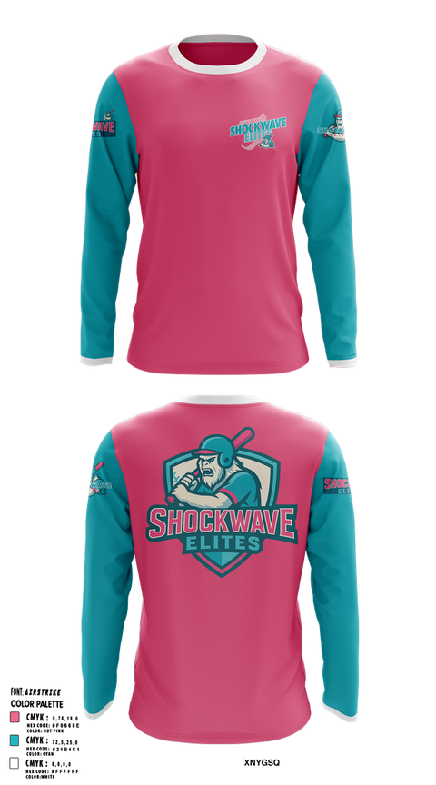 Long Sleeve Performance Shirt, Shockwave Elites, Baseball, Teamtime, Team time, sublimation, custom sports apparel, team uniforms, spirit wear, spiritwear, sports uniforms, custom shirts, team store, custom team store, fundraiser sports, apparel fundraiser